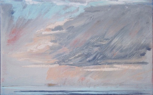Rain, 10" x 16", oil on linen, 2004, private collection. Rain, 10" x 16", oil on linen, 2004, private collection.